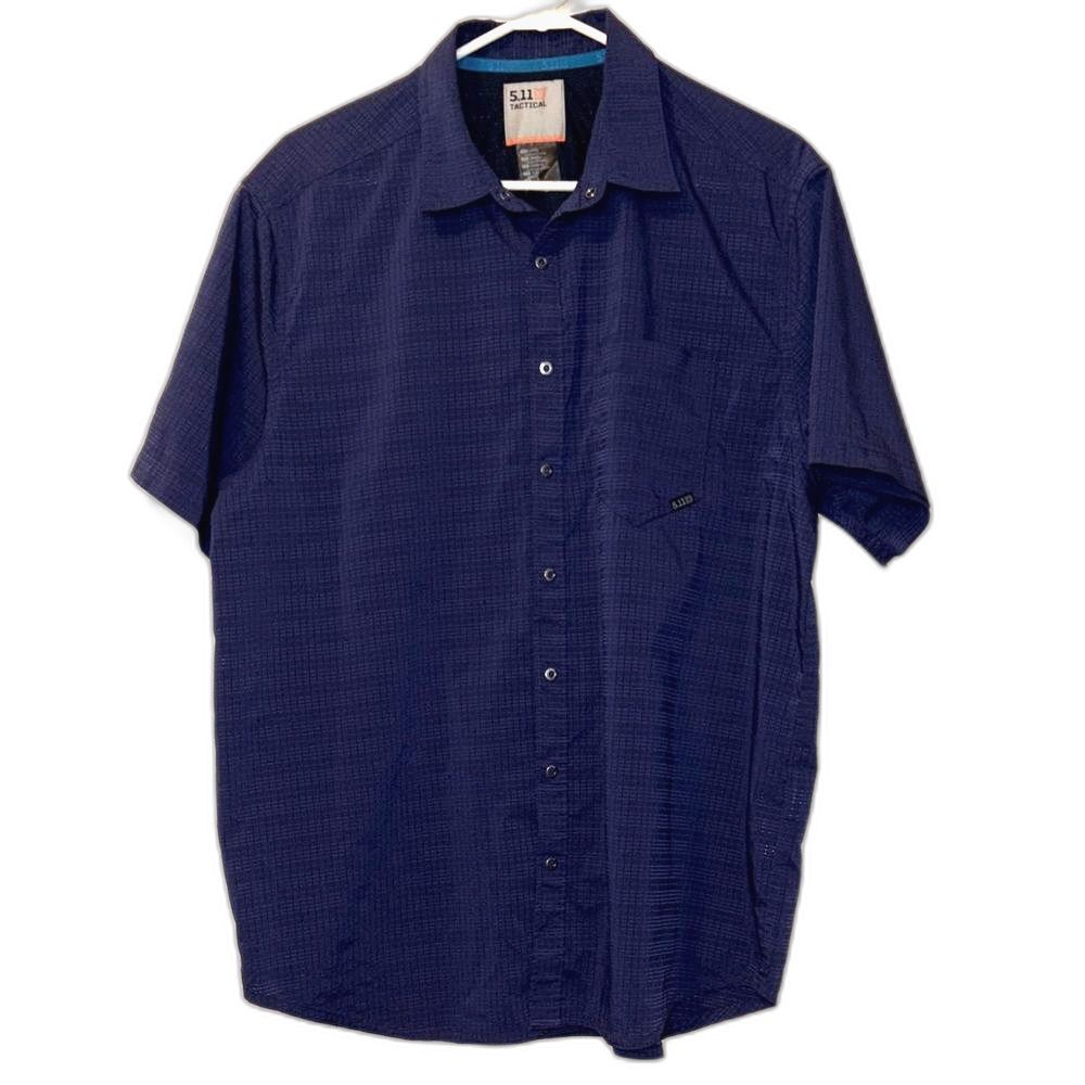 5.11 Tactical Navy Blue Short Sleeve Snap Front Shirt Size L